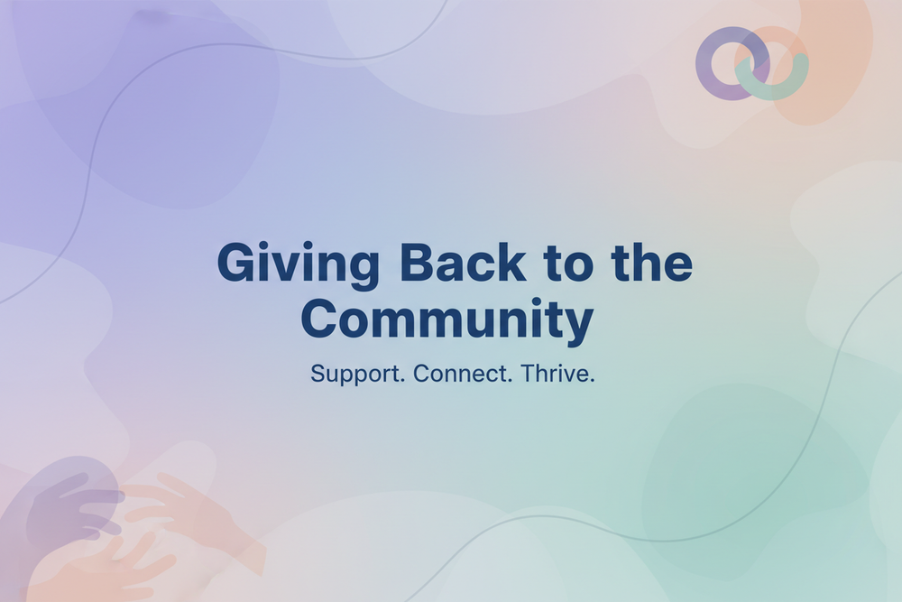 Create an image that says giving back to the community